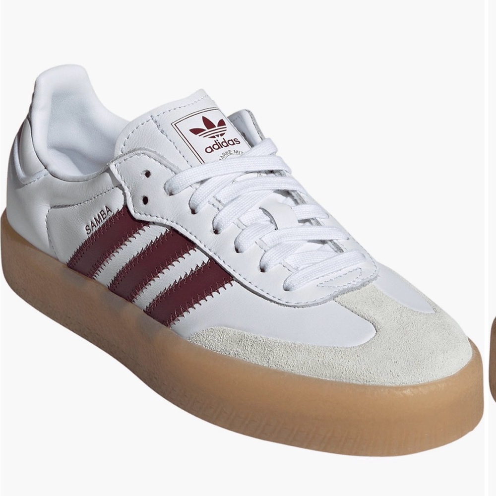 Adidas Samba White and Shadow Red Sneakers 8.5 - Picture 4 of 4